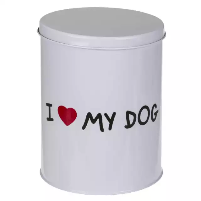 Runde Metalldose für Hundefutter "I love my Dog" Vorratsdose Blechdose Dose