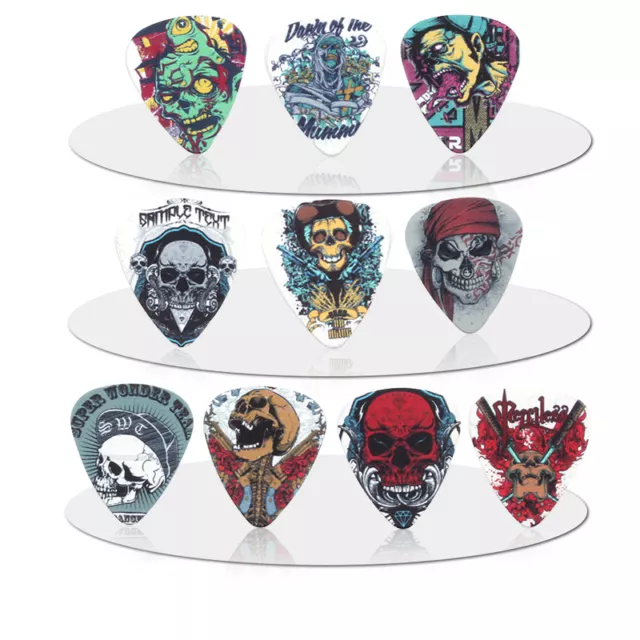 10x Skull Guitar Picks- Accoustic Electric Bass Plectrums Plec Assorted UK Stock