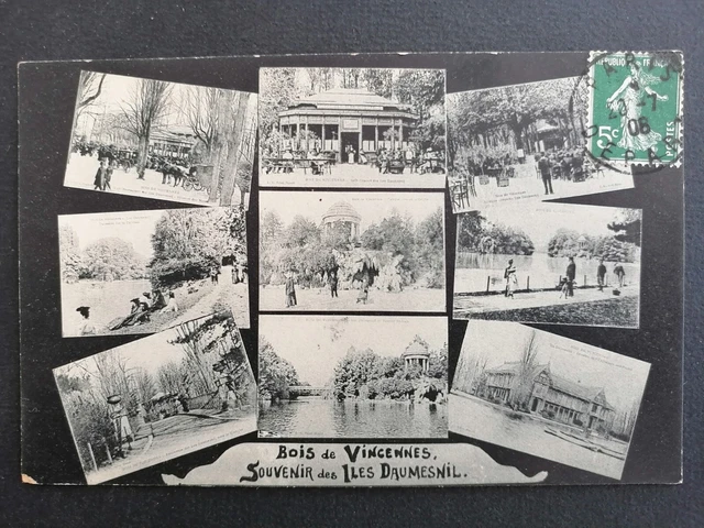 cpa not common PARIS Bois de VINCENNES souvenir des ISLANDS DAUMESNIL 1908