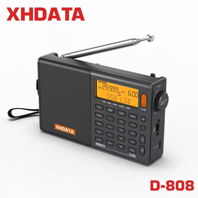 XHDATA D-808 Portable Radio FM stereo/SW/MW/LW/SSB Air Band Multi Band Receiver 3