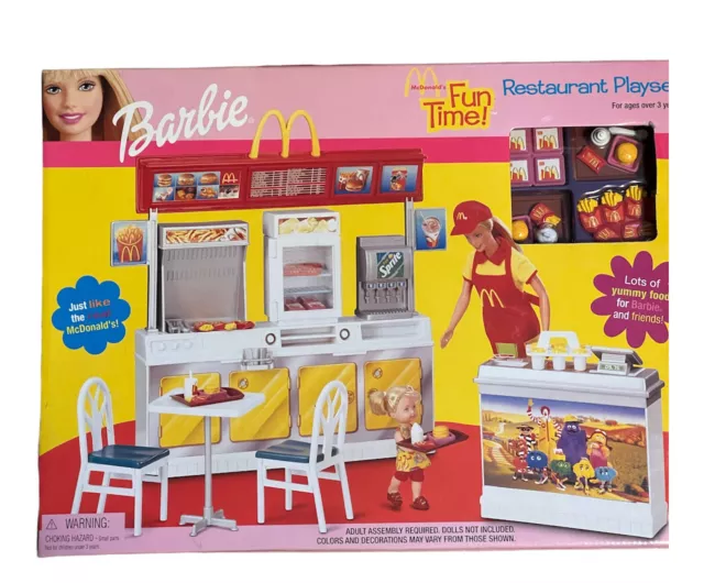 Barbie McDonald's Fun Time! RESTAURANT Playset NEW 88811 Mattel 2001 RARE