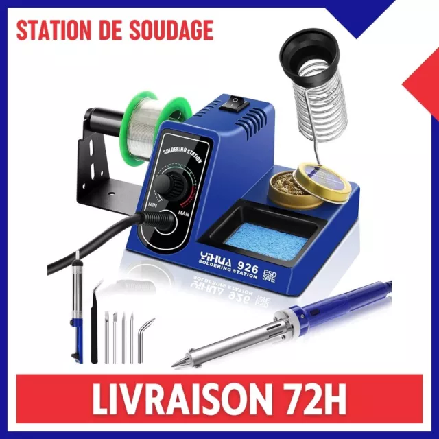 Station de Soudage Électrique Fer à Souder 60W Soudure 200 à 480℃ + Accessoires