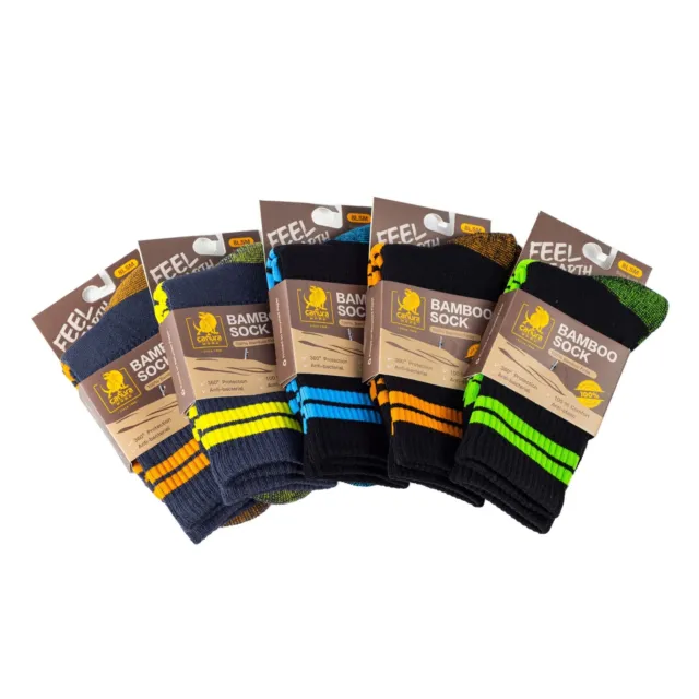 Bamboo Socks Work Sport Mid Calf Odor Resistant Cushion 5 pairs Mens Colour 8LSM 3