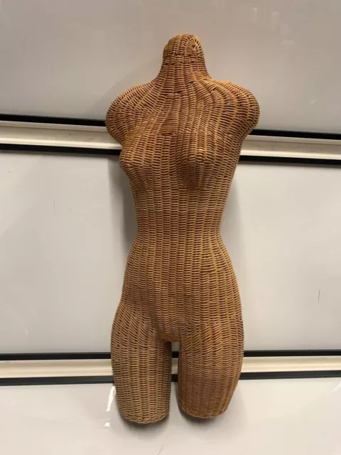 Vintage Organic Modern Coastal  Wicker Mannequin Women 1970s Midcentury Beige