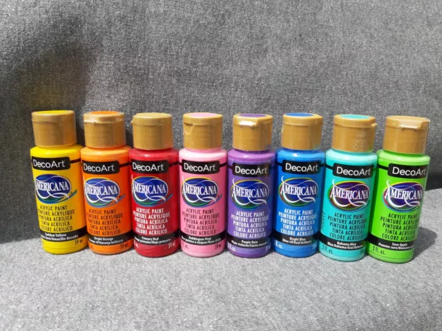 DecoArt Americana Regenbogen SET Acrylfarbe 8 x 59ml verschiedene Farben 3