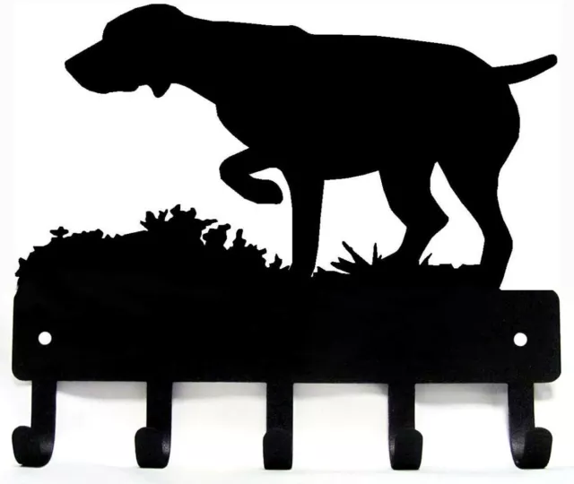 Metal Wall Art German Shorthaired Pointer Dog -6" Key Hooks & Keychain Holder