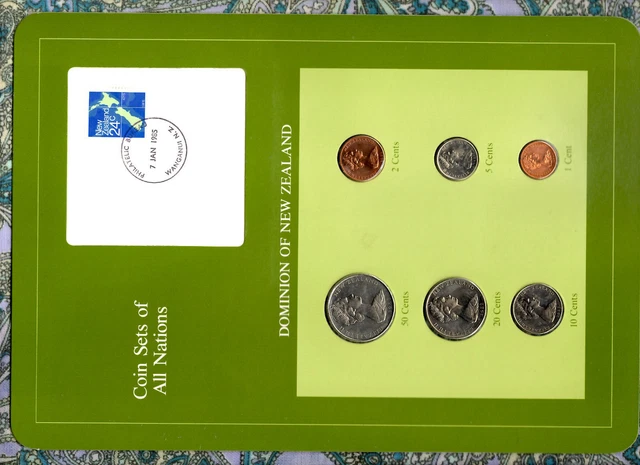 Coin Sets of All Nations New Zealand UNC 1982 but 2 cents 1983 1 cent 1984