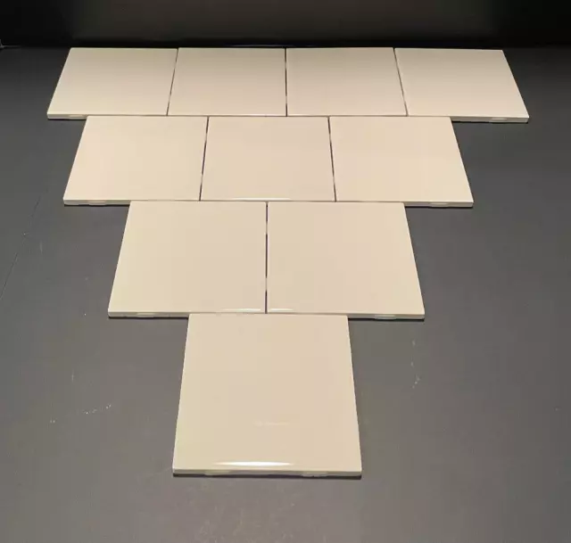 American Olean 4-1/4" Glossy Ceramic Tiles *Biscuit Color*  Lot of 10 NEW
