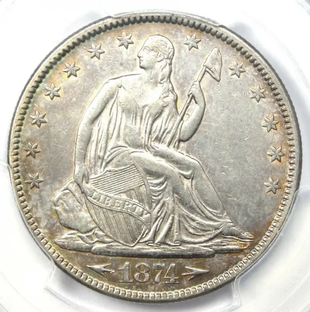 1874 Arrows Seated Liberty Half Dollar 50C Coin - Certified PCGS AU Details
