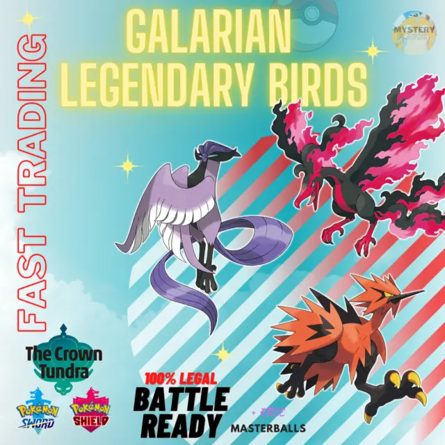 Galarian Birds Trio (Articuno + Moltres + Zapdos) Pokemon Sword / Shield ✔️  6IV
