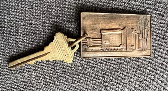 Vintage Winston-Salem North Carolina Hyatt House Brass FOB & Key Room 901