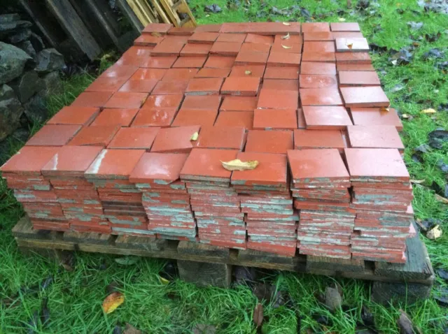 Reclaimed Red 4 1/4”x 4 1/4” Quarry Tiles approx 1800,  £37.50 for 25 tiles