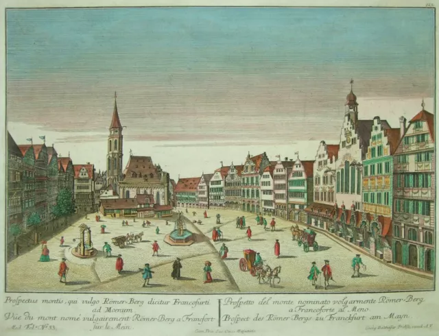 Guckkastenblatt von Frankfurt am Mayn - Römerberg - Original von Probst um 1770