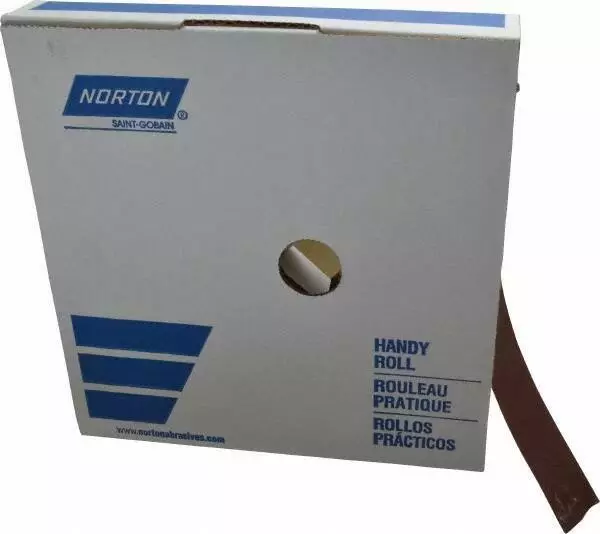 Norton 1" x 50 Yd 240 Grit Aluminum Oxide Shop Roll Very Fine Grade