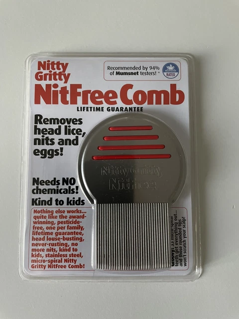 Nitty Gritty Nit Comb Head Lice Eggs Detection Removal-red