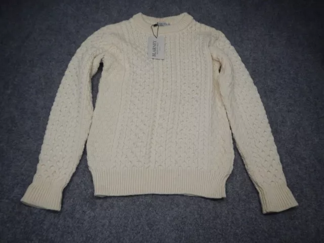 Blarney Woollen Mills Knit Sweater Womens Size Small Ivory Long Sleeve New NWT