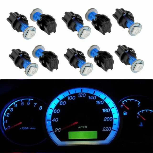 10X PC74 T5 Instrument Cluster Gauge Panel Dash 5050 LED Light Twist Socket Blue
