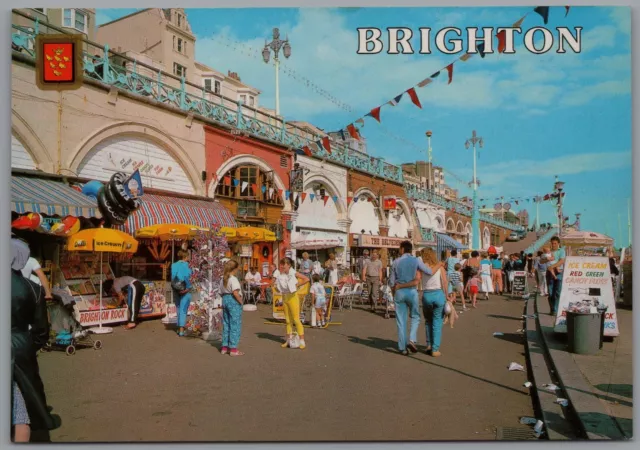 Shops & Amusements - Beach Promenade Brighton Sussex England Postcard Unposted