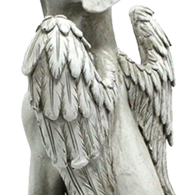 Angel Dog Statue Hand Carving Vivid Exquisite Synthetic Pet Memorial Stones LT
