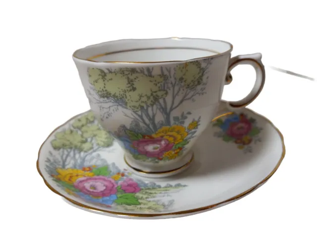 Tuscan Fine English Bone China Matching Teacup & Saucer Made in England Floral