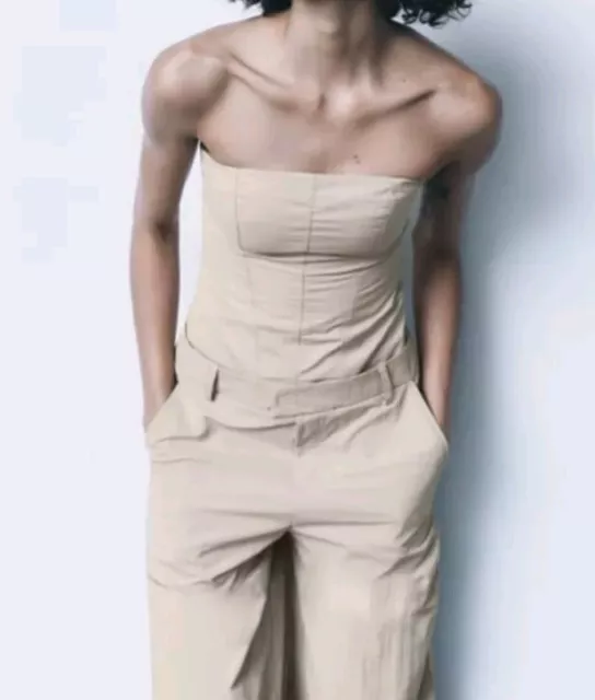 WOMENS ZARA OFF The Shoulder Strapless Jumpsuit Size Medium $54.99 ...