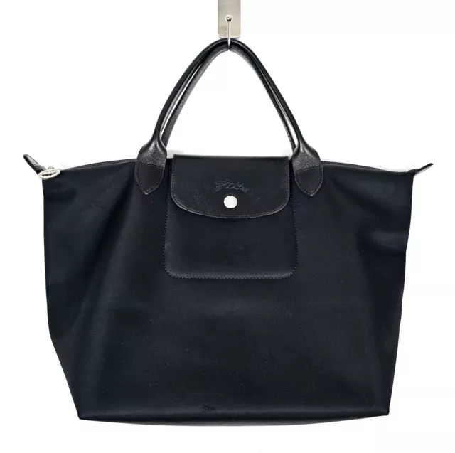 LONGCHAMP LE PLIAGE Neo M Black Nylon Shoulder Tote Bag Handbag ...