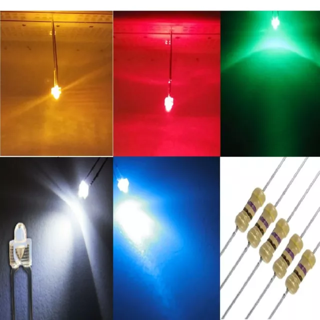 MICRO DIODI LED alta luminosità 1,8 mm con resistenze bianco giallo rosso verde