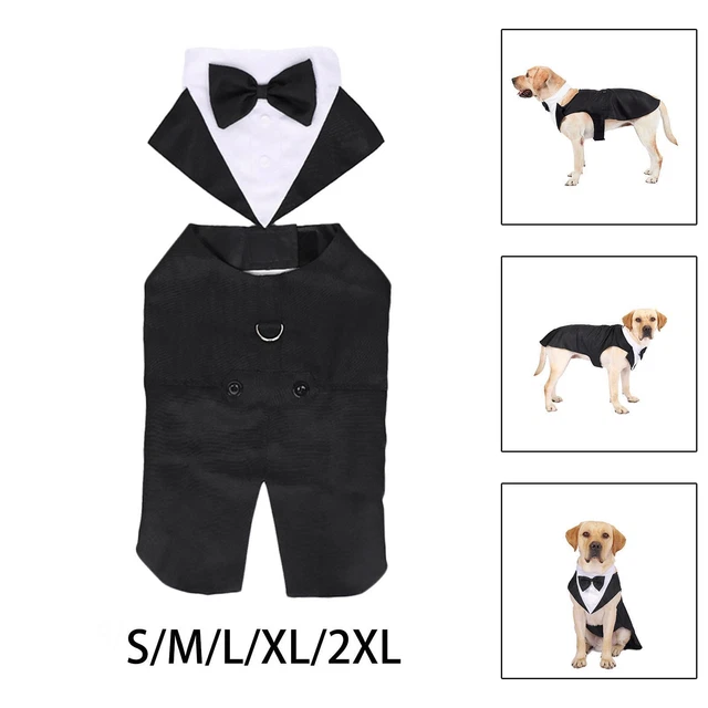 Haustier Hund Kostüm Bandana Fliege Set Exquisite Nähte Hochzeitsanzug
