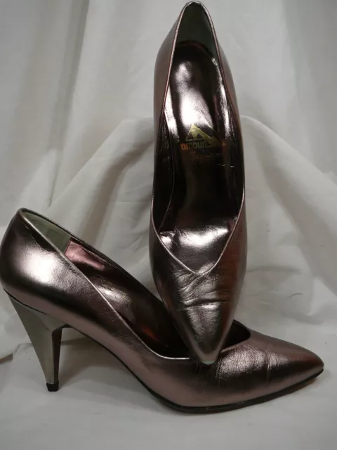 PEPE JIMENEZ HEELS Pumps Stilettos 8 Patent Black Leather Made In Spain 27.95 PicClick