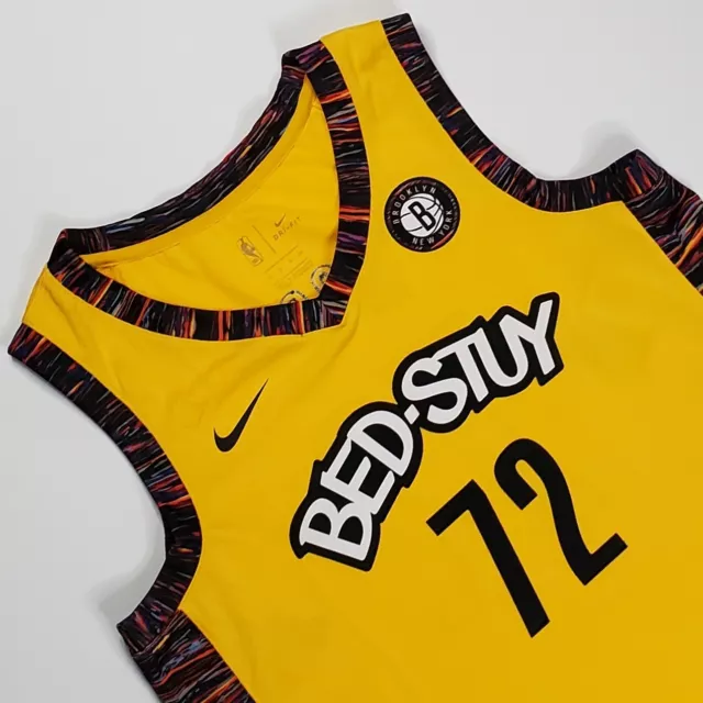 Nike NBA Brooklyn Nets Biggie Jersey Amarillo Stitched Swingman CU0193-728 L