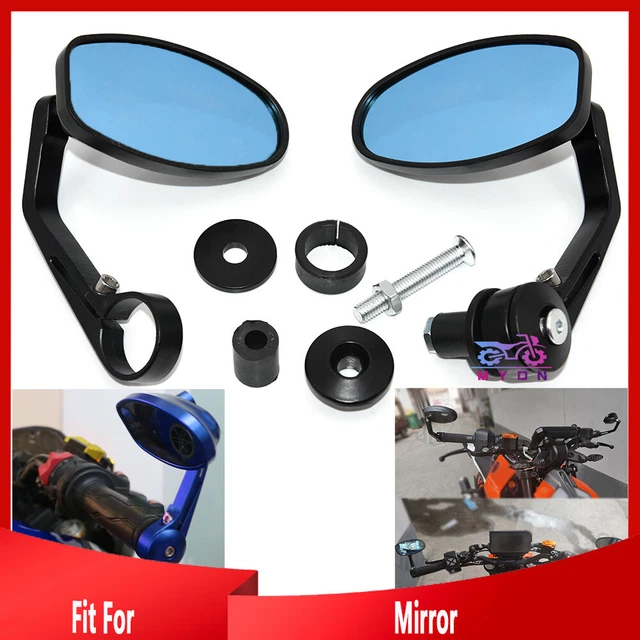 Black Oval Handlebar Bar End Rear View Side Mirrors Fit For DUKE 125 200 250 390