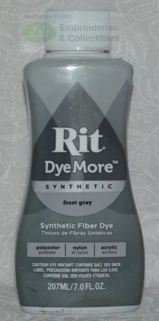 RIT Liquid Synthetic Fabric Dye More Synthetic Dye, 207ml FROST GRAY