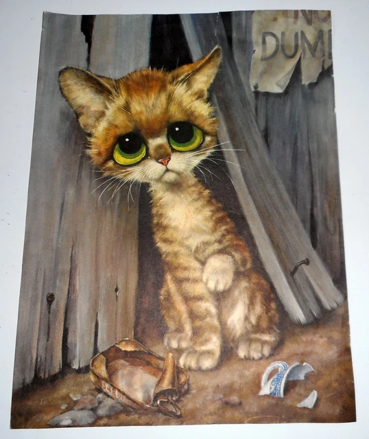 VINTAGE GIG PITY Kitty Big Eye Cat Art Print 13