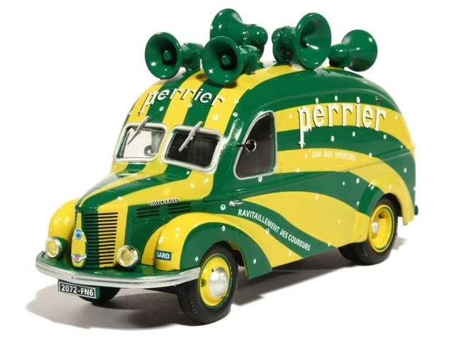 Voiture Miniature 1 43 Publicitaire Tour De France (1) CAMION-VOITURE FOURGON PUBLICITAIRE TOUR DE FRANCE "PERRIER" 1950