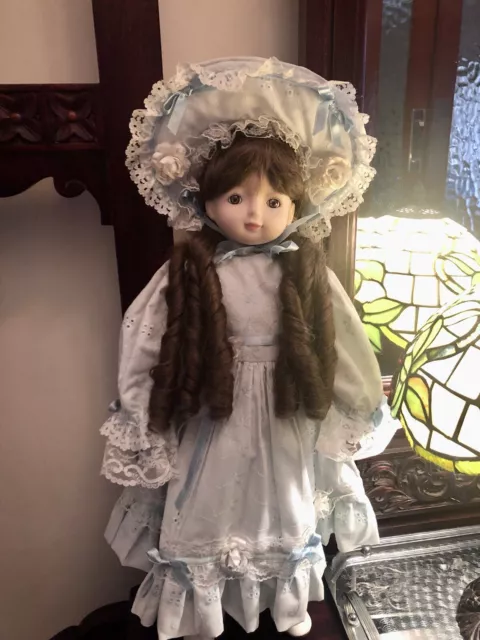 Vintage 1986 Hillview Lane Porcelain Doll 55cms