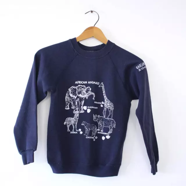 Vintage Kids Oakland Zoo African Animals Sweatshirt Medium