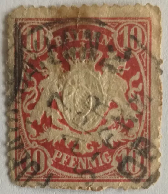 Bavaria / Baviera 10 pfennig 1888 usato in rilievo Mi: DE-BY 56