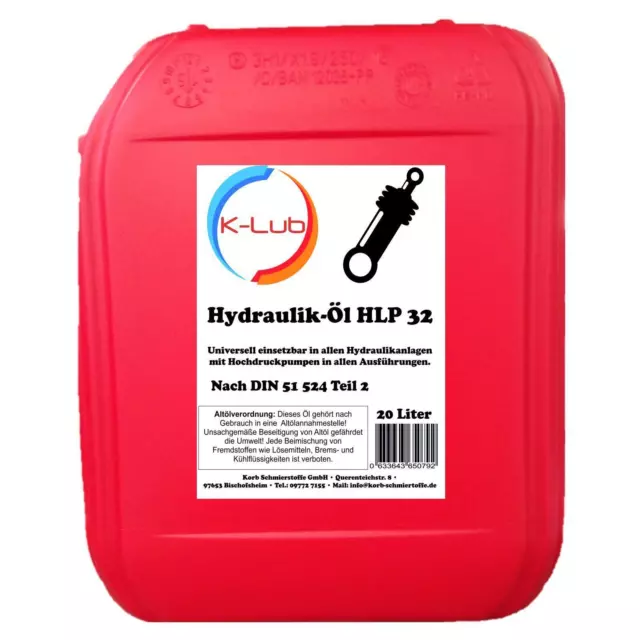 20 Liter K-Lub HLP 32 Hydrauliköl | HLP32 ISO