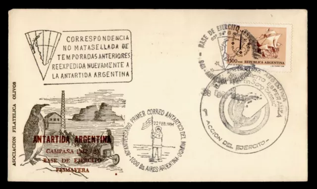 DR WHO 1984 ARGENTINA ANTARCTIC BASE EJERCITO PENGUIN CACHET j93949