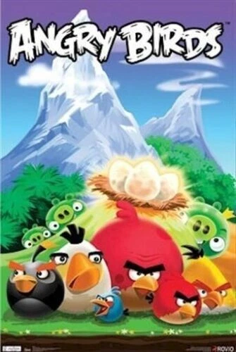 2011 ROVIO ANGRY BIRDS ACTION POSTER 22x34 NEW FREE SHIPPING TRENDS #5309