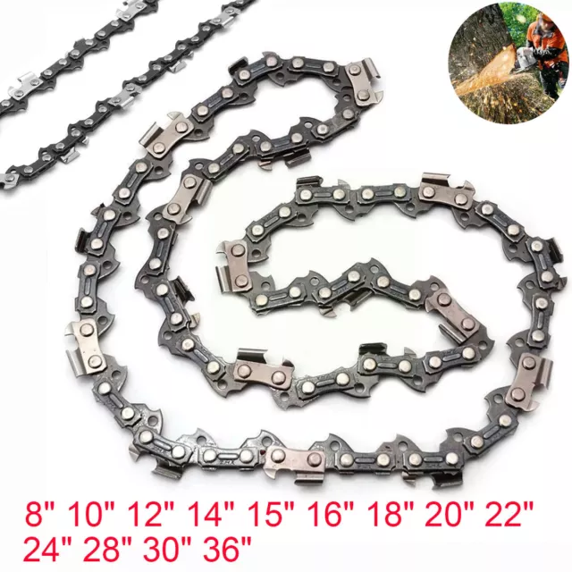 10" 12" 14'' 16'' 18'' 20'' 22''24" Chainsaw Chain Blade Saw Replace Semi Chisel