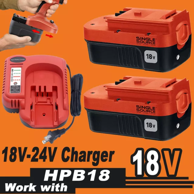 18V Battery or Charger For Black & Decker 18Volt HPB18 4.5AH Firestorm  244760-00