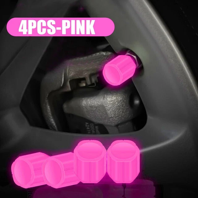 Lot de 4 couvercles de valve Shine Bright at Night with Pink Glow in the Dark