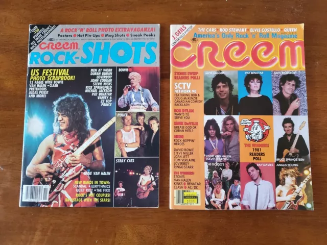 CREEM MAGAZINE MARCH 1982 & Rock-Shots NOV 1983 RARE! $47.49 - PicClick
