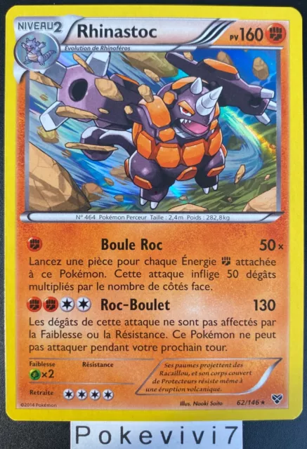 Carte Pokemon RHINASTOC 62/146 Holo XY de Base FR