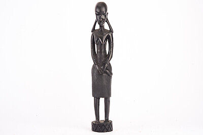 Antique African Carved Wood Folk Art Sculpture Tribal Woman Kenya or Tanzania