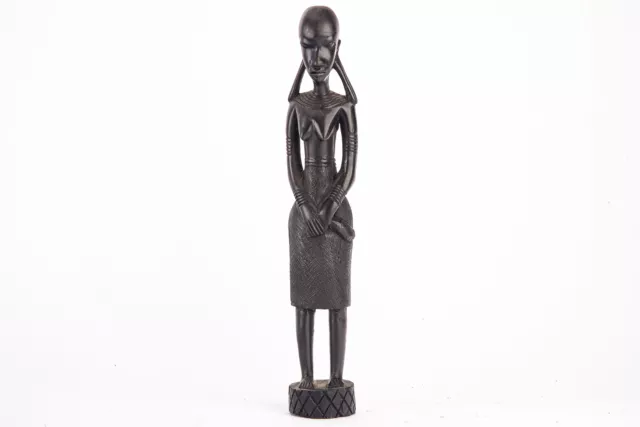 Antique African Carved Wood Folk Art Sculpture Tribal Woman Kenya or Tanzania