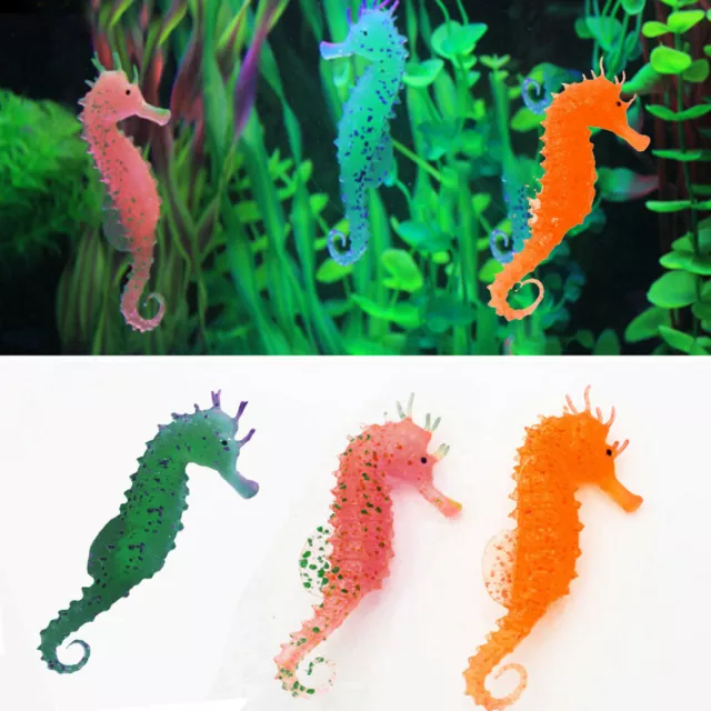 Floating jelly Seahorse Glow Effect Aquarium Fish Tank Ornament Decoration Safe