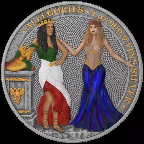 Germania 2020 5 Mark - Italia & Germania - Color Holo - 1 Oz Silver Coin