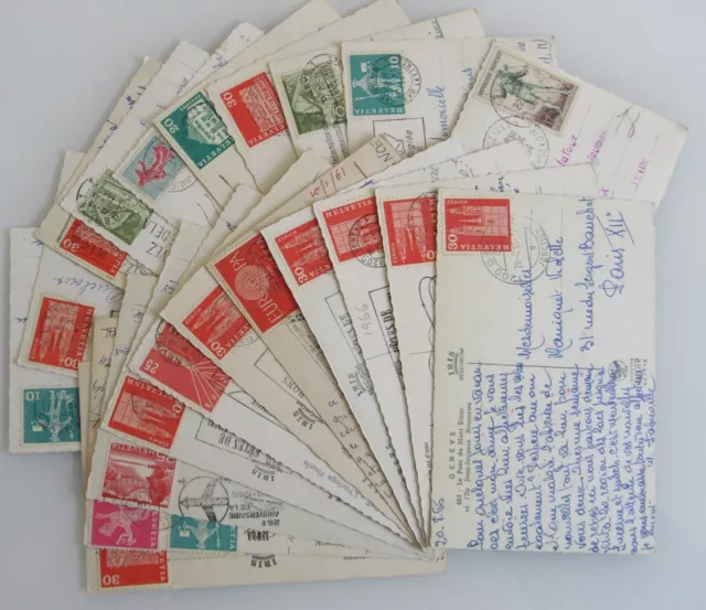 Kanton Genf Postkarten Sammlung 20x AK GENEVE frankiert Helvetia gelaufen >1955 2